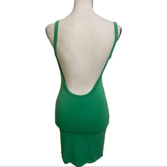 Sky to moon fitted dress size large. Open low back. Square front neck green LG - Picture 6 of 11